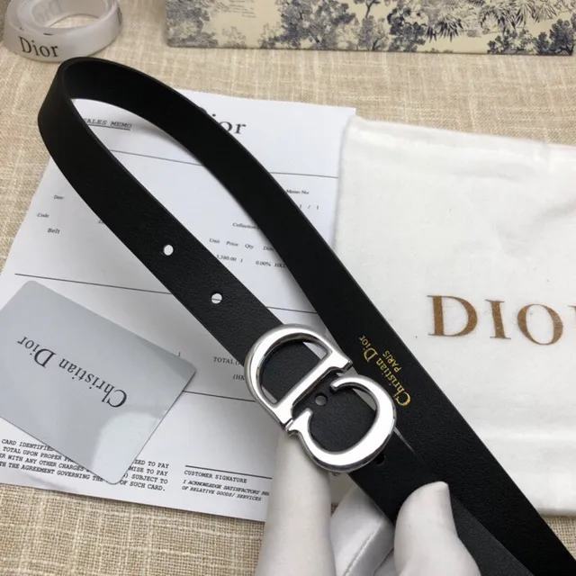 Dior CD Buckle Belt Black Leather Belt 13