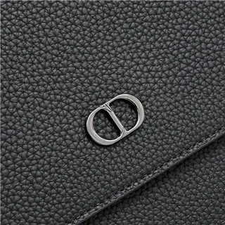 Dior Flap Front Black Textured Leather Crossbody Bag 6