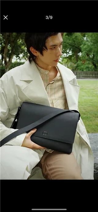 Dior Flap Front Black Textured Leather Crossbody Bag 17