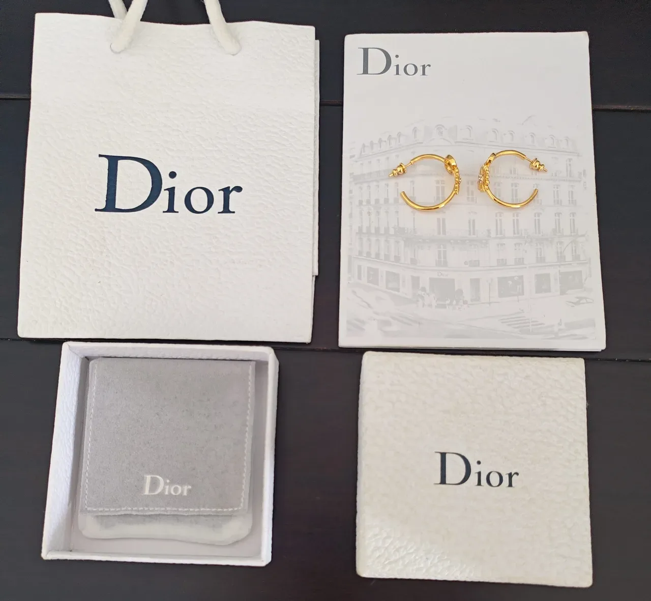 Dior Floral Crystal Hoop Earrings 3