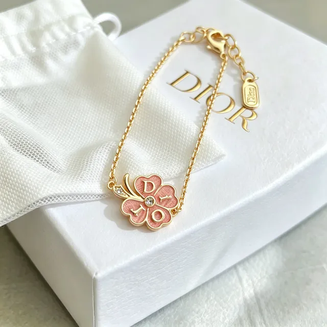 Dior Floral Enamel Charm Gold-Tone Bracelet 3