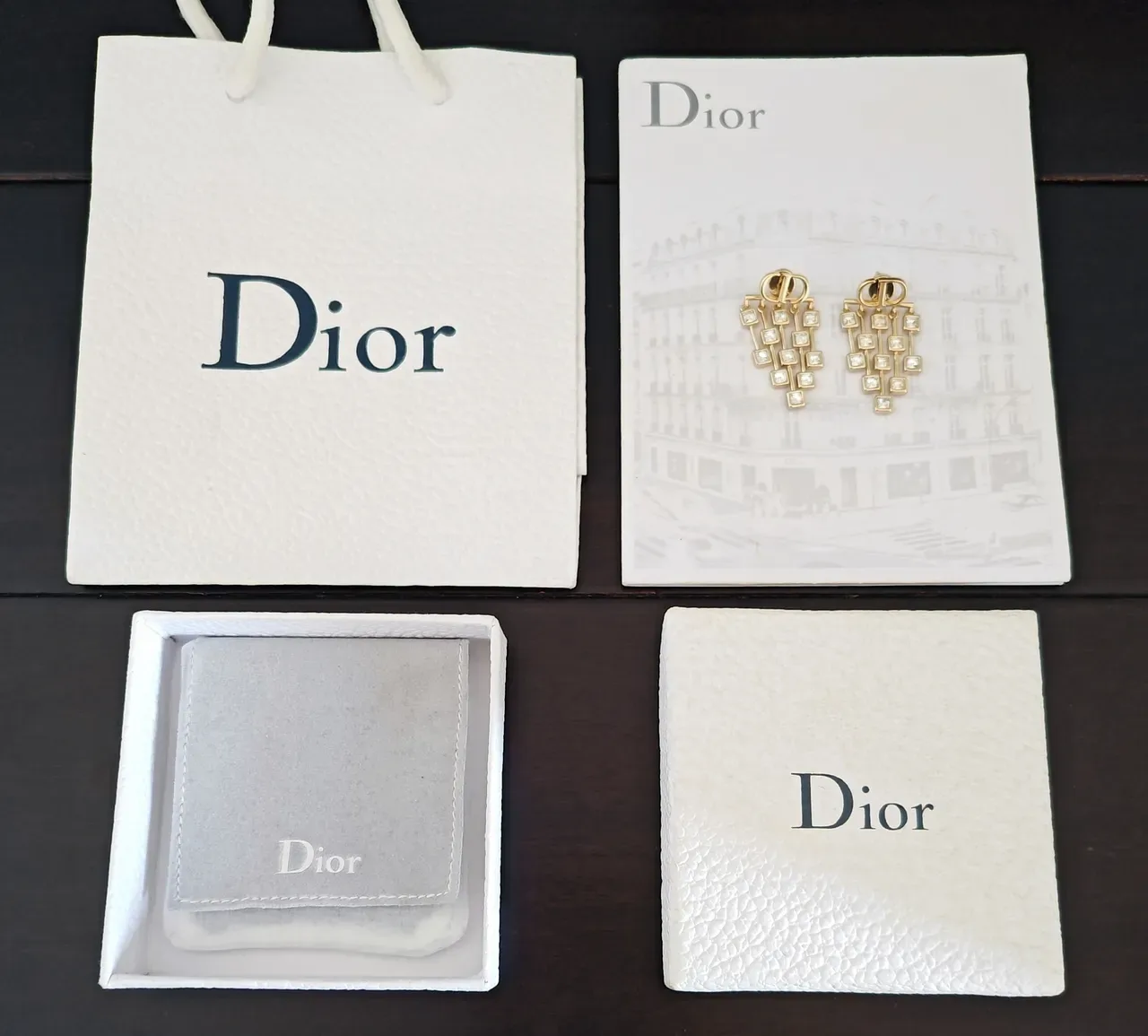 Dior Gold Transparent Chandelier Multi-Tiered Earrings 5