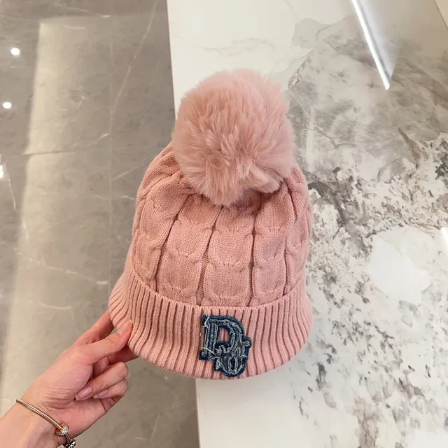 Dior Gray Blue Cable-Knit Ribbed Cuff Beanie 4