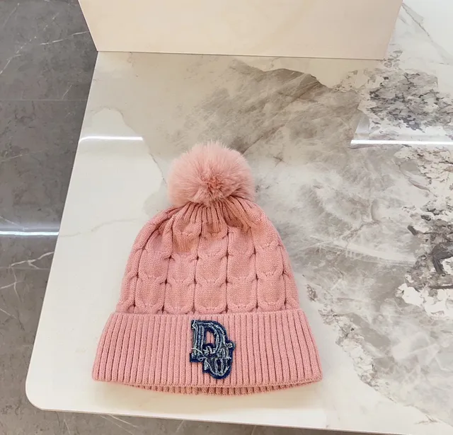 Dior Gray Blue Cable-Knit Ribbed Cuff Beanie 5