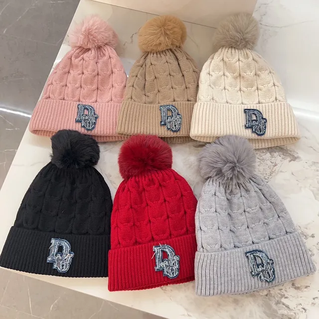 Dior Gray Blue Cable-Knit Ribbed Cuff Beanie 6
