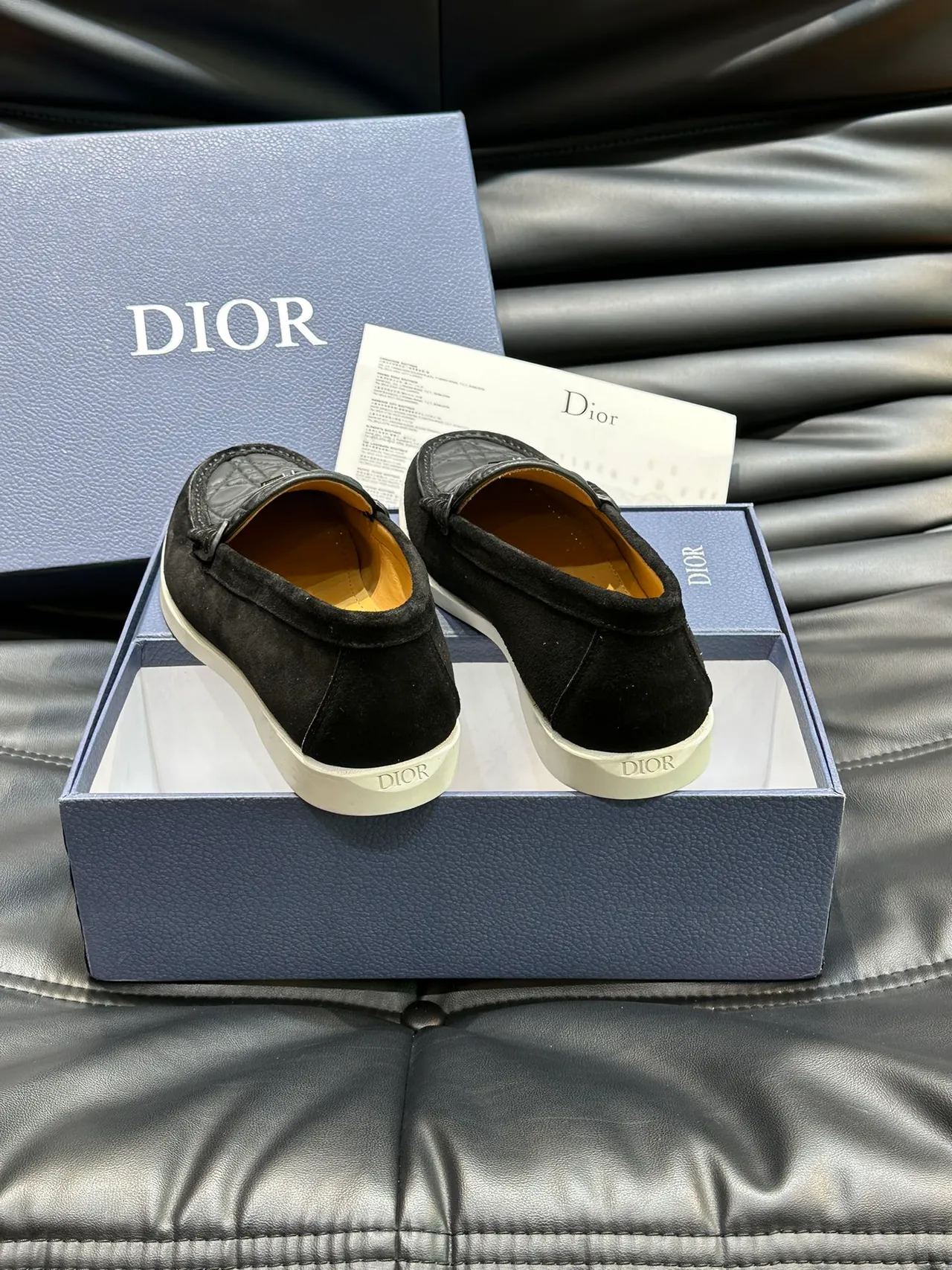 Dior J’Adior حذاء لوفر من السويدي الأسود المبطن 4