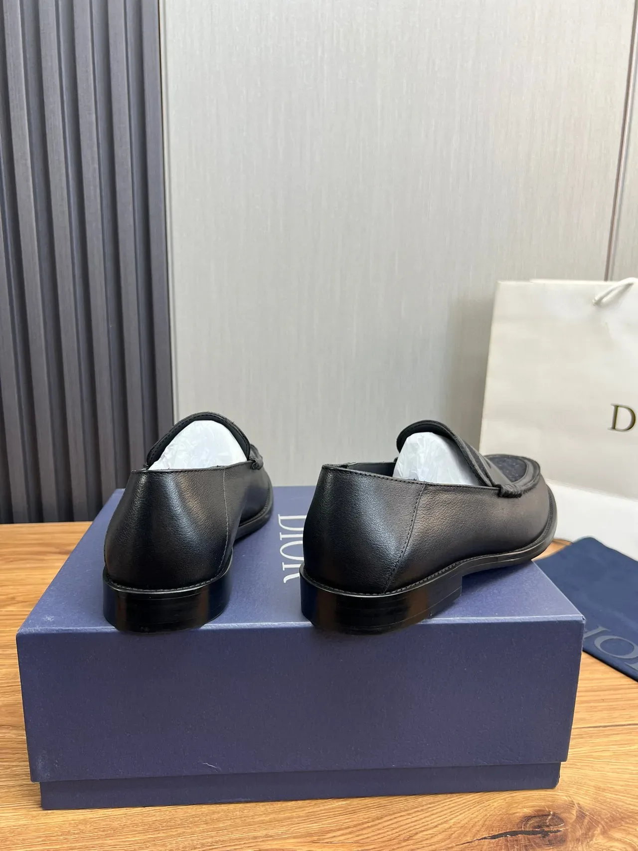 Dior Loafer Black Textured Monogram Moc-Toe Penny Loafer 4