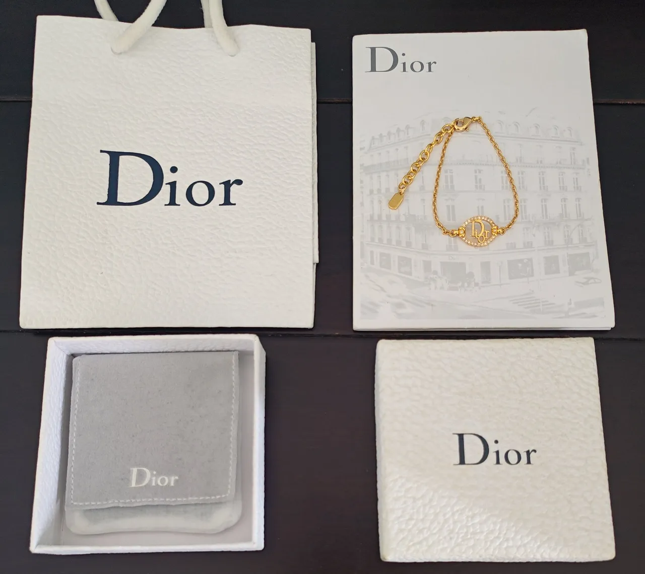 Dior Logo Oval Charm Gold-Tone Chain Bracelet 3