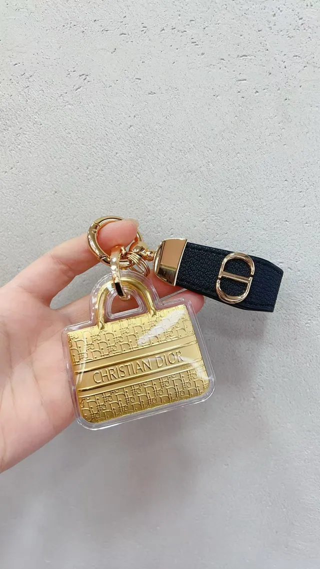 Dior Mini Bag Charm Or Blanc Miniature Transparente Acrylique Casing Sac à Main 2