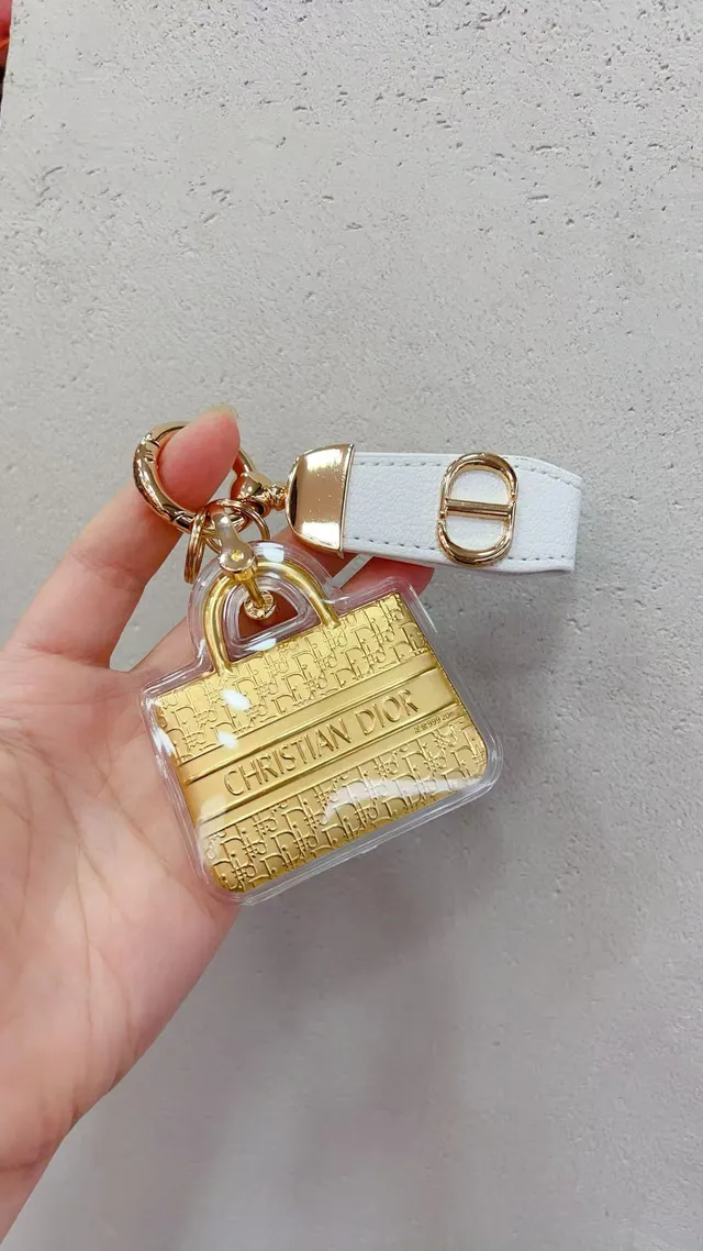 Dior Mini Bag Charm Or Blanc Miniature Transparente Acrylique Casing Sac à Main 3