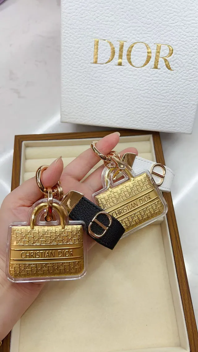 Dior Mini Bag Charm Or Blanc Miniature Transparente Acrylique Casing Sac à Main 4