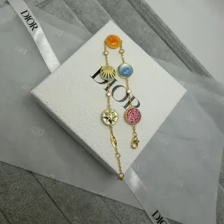Dior Multi-Charm Motif Céleste Bracelet Tono Doré Émail
