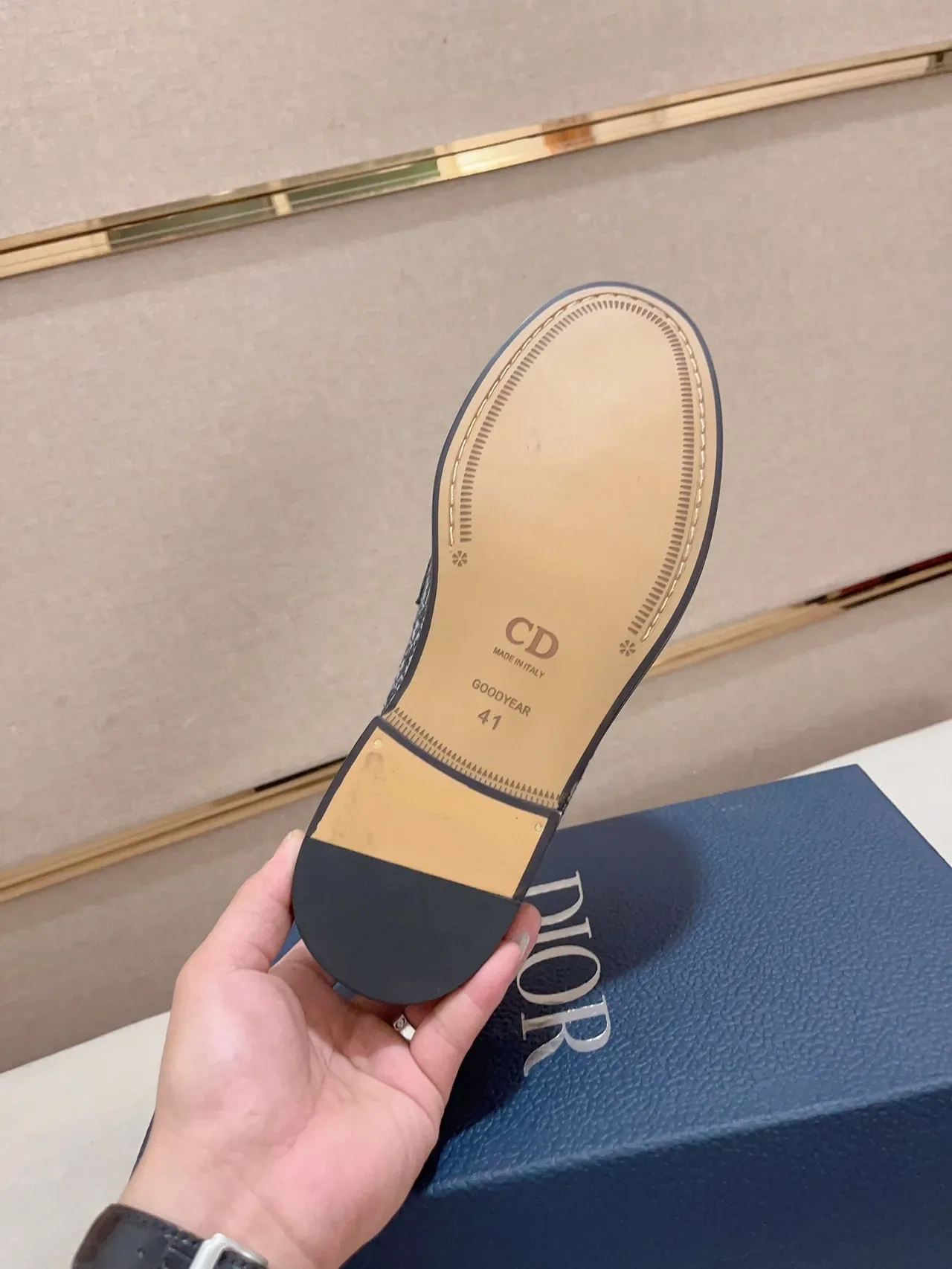 Dior Navy Black Monogrammed Canvas Metal D-Buckle Loafer 2