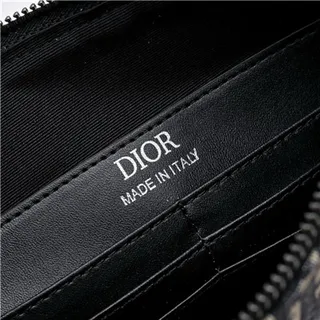 Dior Oblique noir beige monogrammé rectangulaire pochette de poignet 21