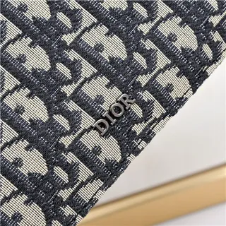 Dior Oblique noir beige monogrammé rectangulaire pochette de poignet 24