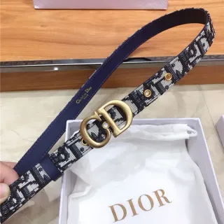 Dior Oblique Jacquard Navy Leather Belt