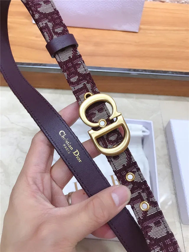 Dior Oblique Jacquard Navy Leather Belt 3