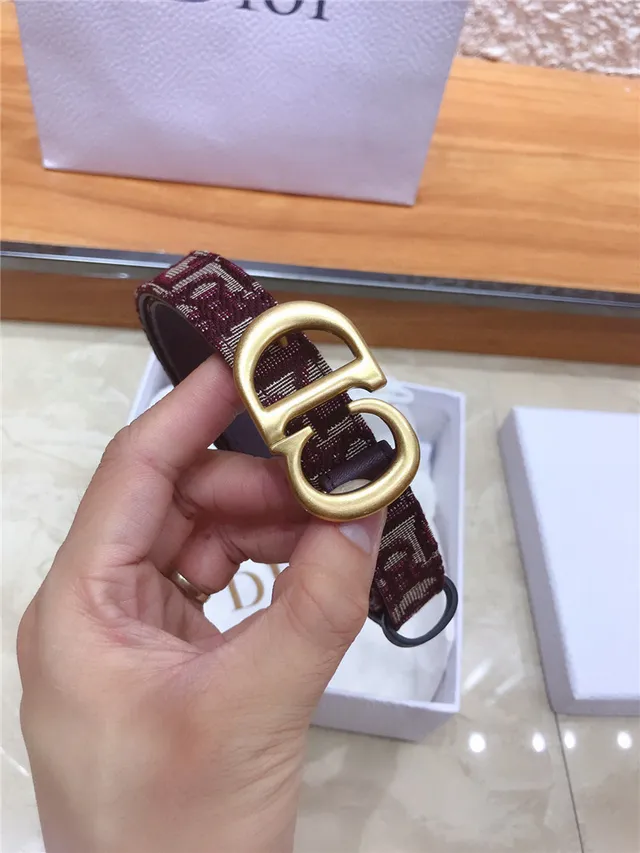 Dior Oblique Jacquard Navy Leather Belt 5