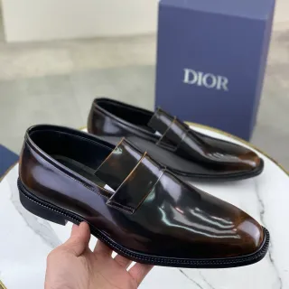 Dior Penny Loafer Dark Brown Patent Leather Loafers