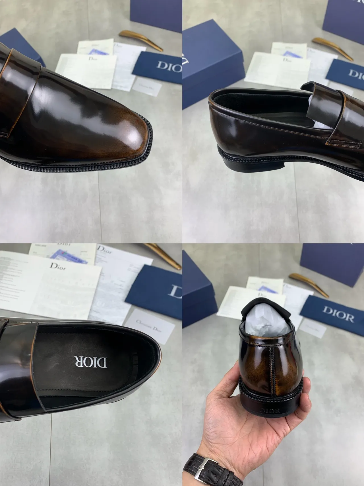 Dior Penny Loafer Dark Brown Patent Leather Loafers 2