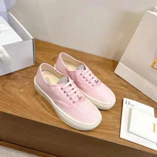 Dior أحذية رياضية كانفاس وردي أبيض لايت ستايل منخفض
