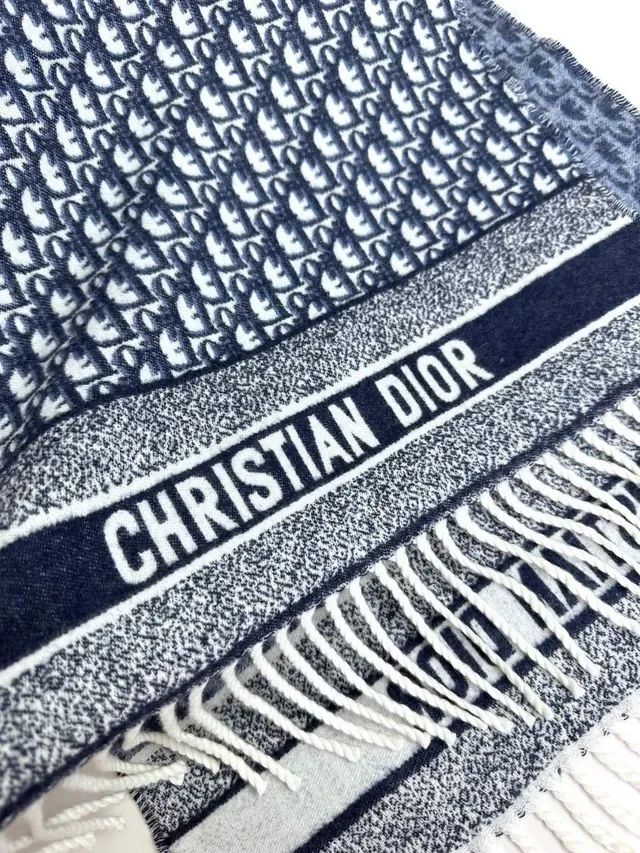 Dior Rey-KlaviK Noir Oblique écharpe en cachemire 9