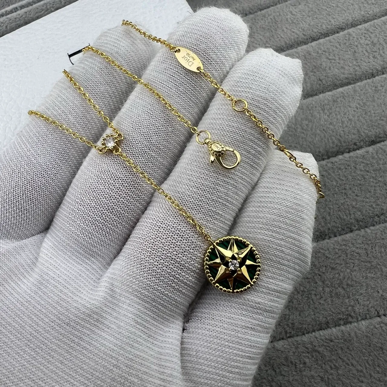 Dior Rose des Vents Enamel Compass Pendant Necklaces 4