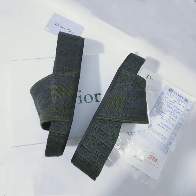 Dior Slide Olive Green Monogrammed Strap Slippers 7