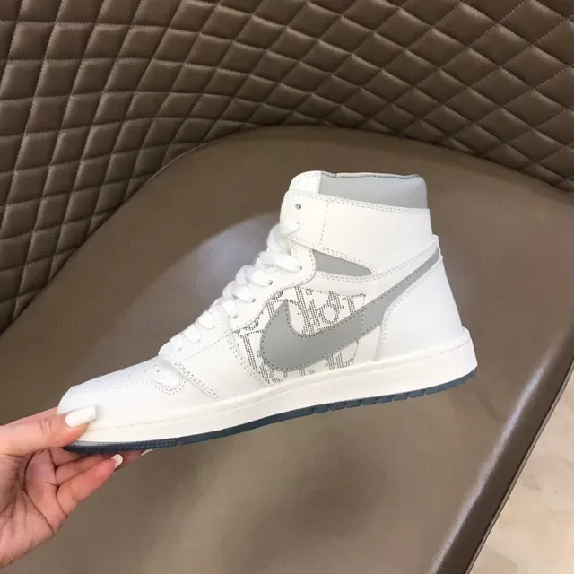 Dior 白灰 高帮 印花 篮球鞋 3