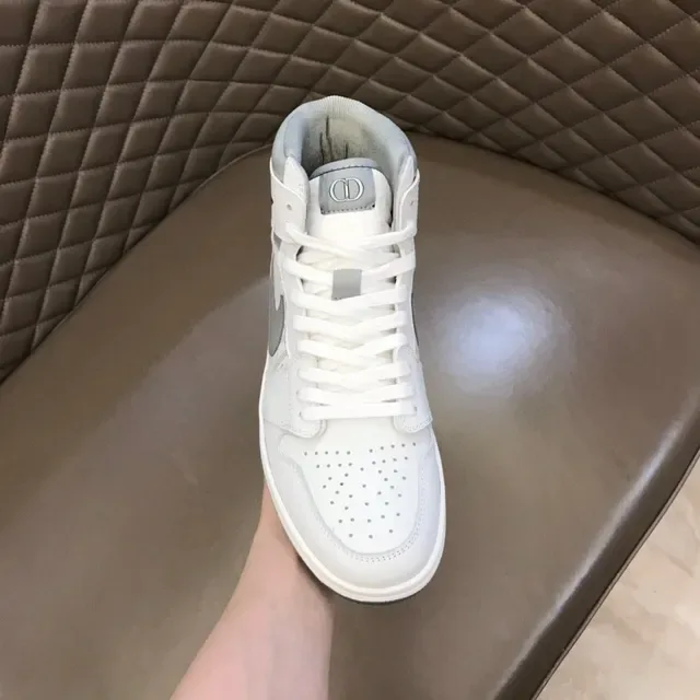 Dior 白灰 高帮 印花 篮球鞋 4