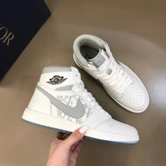 Dior 白灰 高帮 印花 篮球鞋 6