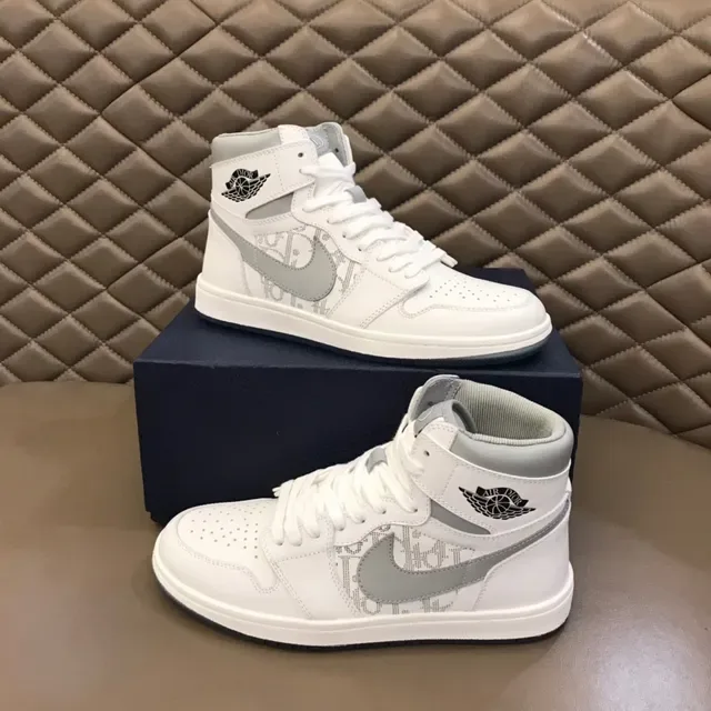 Dior 白灰 高帮 印花 篮球鞋 7