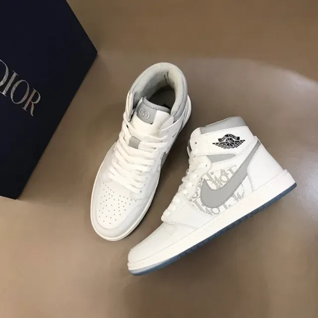 Dior 白灰 高帮 印花 篮球鞋 8