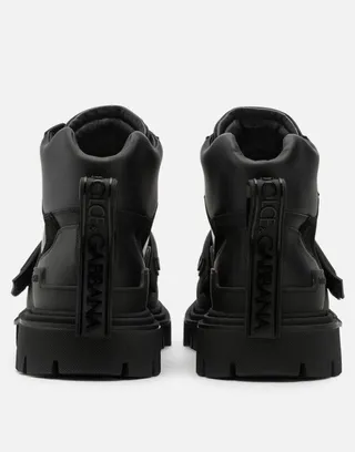 Dolce & Gabbana Black Multi-Strap Lug Sole Work Boots 2