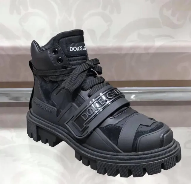 Dolce & Gabbana Black Multi-Strap Lug Sole Work Boots 4