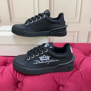 Dolce & Gabbana Portofino Black Monochrome Lifestyle Sneakers