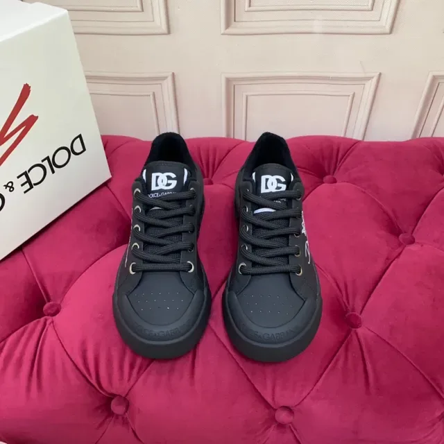 Dolce & Gabbana Portofino Noir Monocromatique Style de vie Sneakers 3