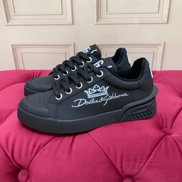 Dolce & Gabbana Portofino Noir Monocromatique Style de vie Sneakers 4