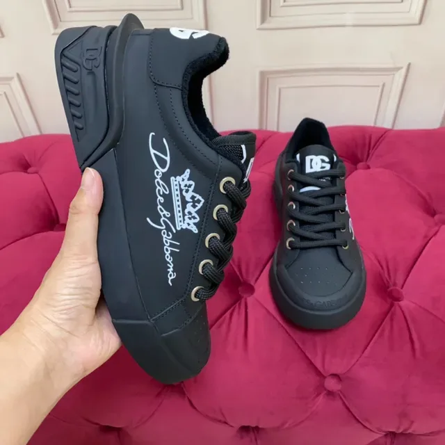 Dolce & Gabbana Portofino Noir Monocromatique Style de vie Sneakers 5