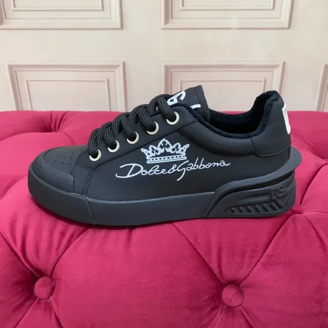 Dolce & Gabbana Portofino Noir Monocromatique Style de vie Sneakers 6