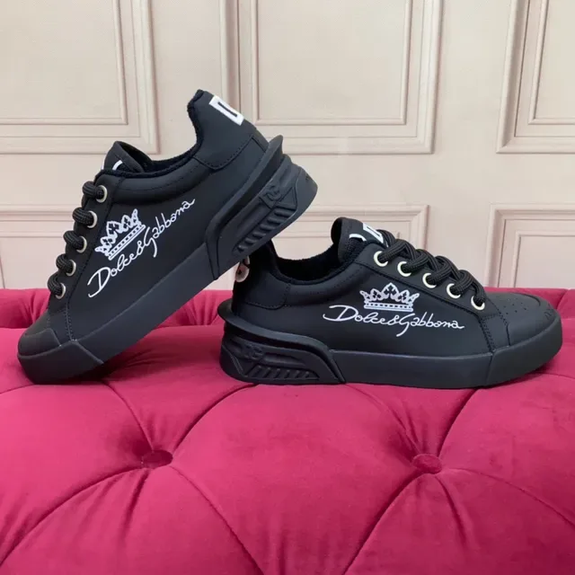 Dolce & Gabbana Portofino Noir Monocromatique Style de vie Sneakers 7