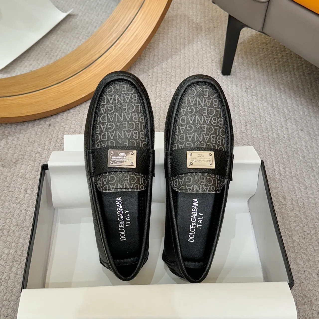 Dolce & Gabbana Portofino Monogram Mocassin en Cuir 3
