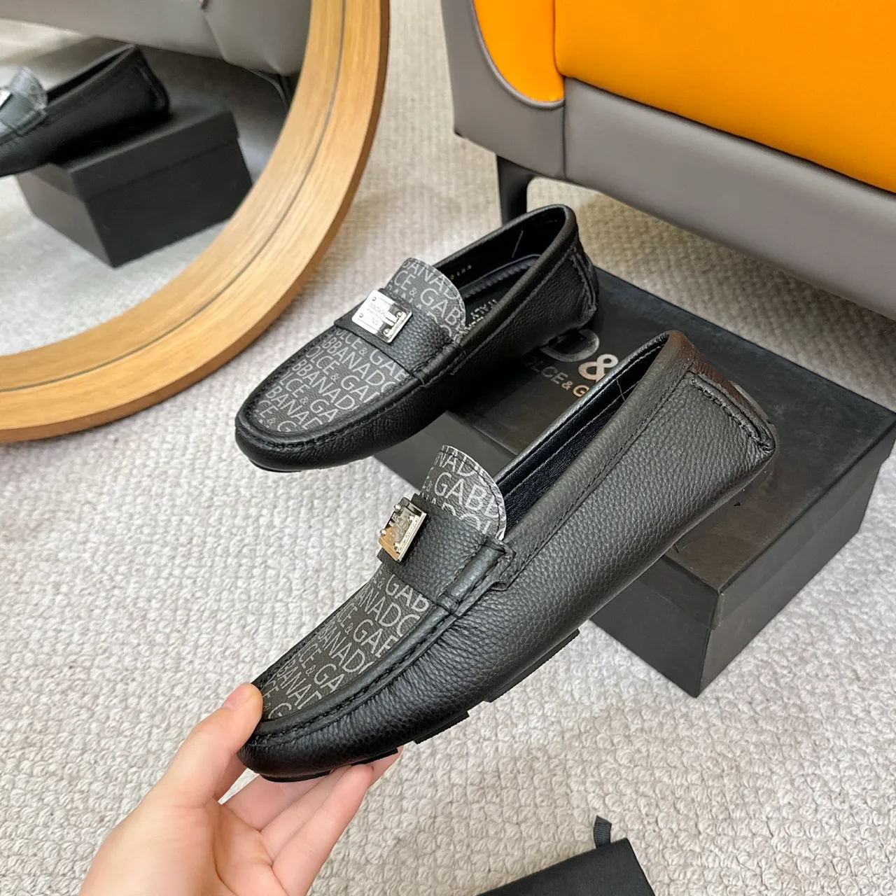 Dolce & Gabbana Portofino Monogram Mocassin en Cuir 5