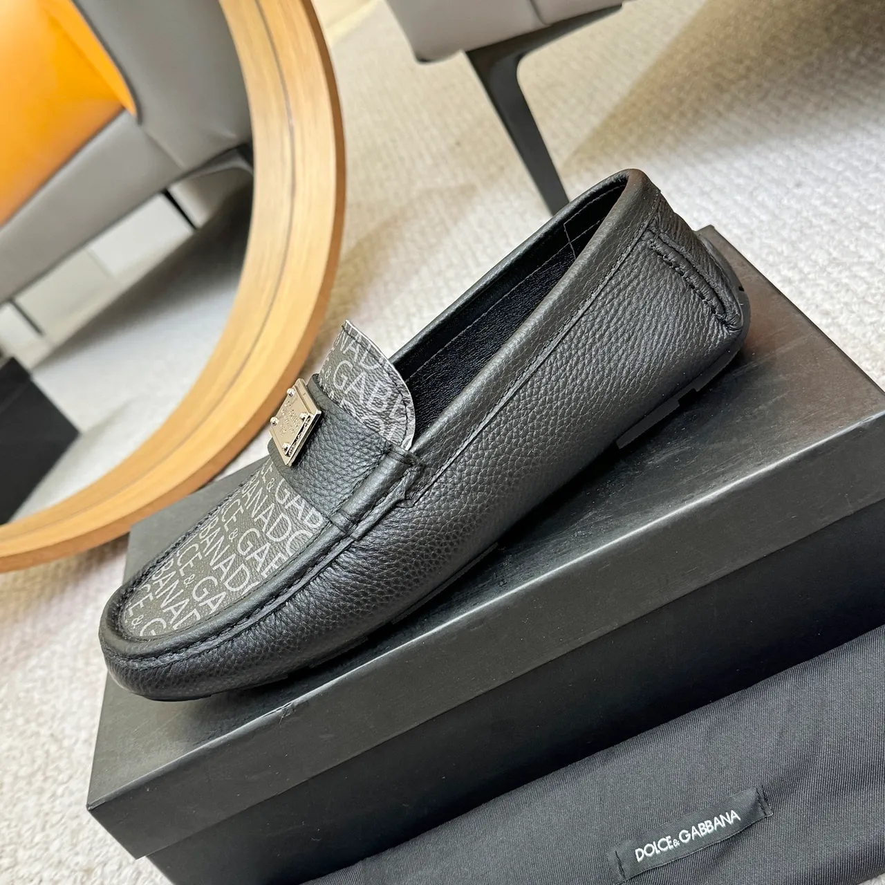 Dolce & Gabbana Portofino Monogram Mocassin en Cuir 6