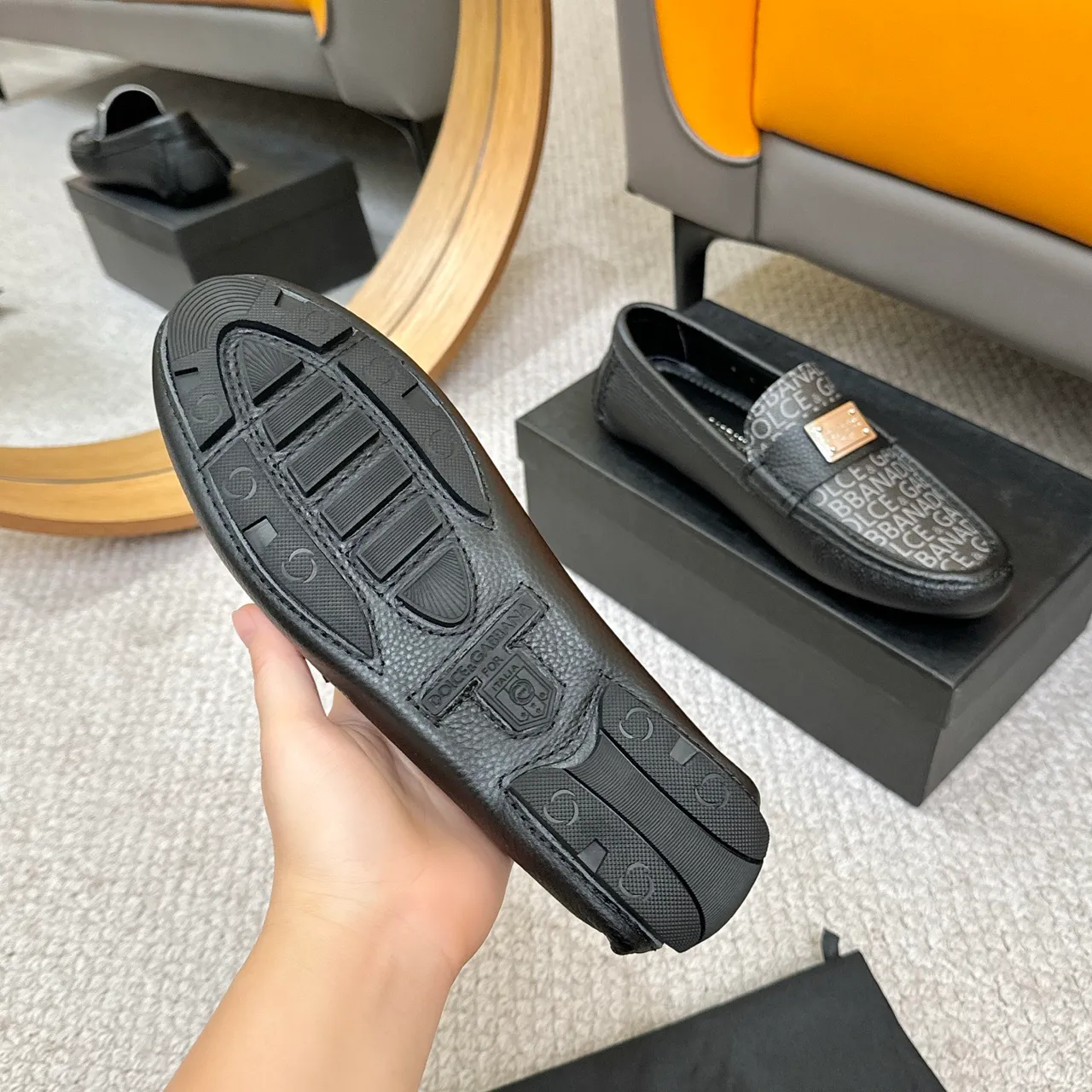 Dolce & Gabbana Portofino Monogram Mocassin en Cuir 7