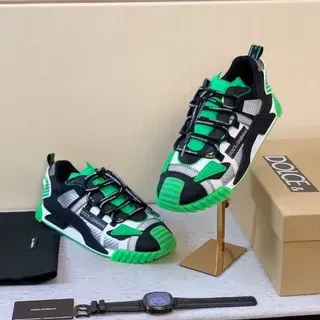 Dolce & Gabbana Runner أسود أخضر فضي حذاء رياضي سميك