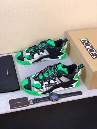 Dolce & Gabbana Runner noir vert argent baskets à semelle épaisse 2