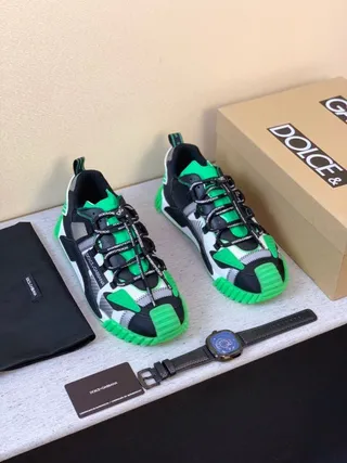Dolce & Gabbana Runner noir vert argent baskets à semelle épaisse 4