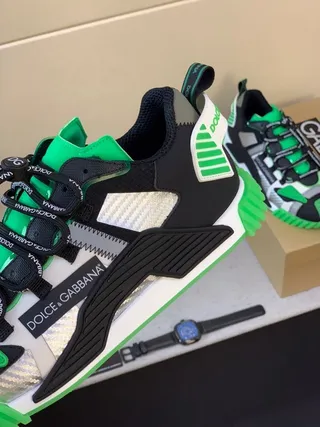 Dolce & Gabbana Runner noir vert argent baskets à semelle épaisse 7