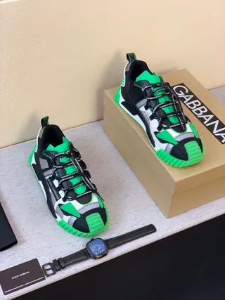 Dolce & Gabbana Runner noir vert argent baskets à semelle épaisse 9